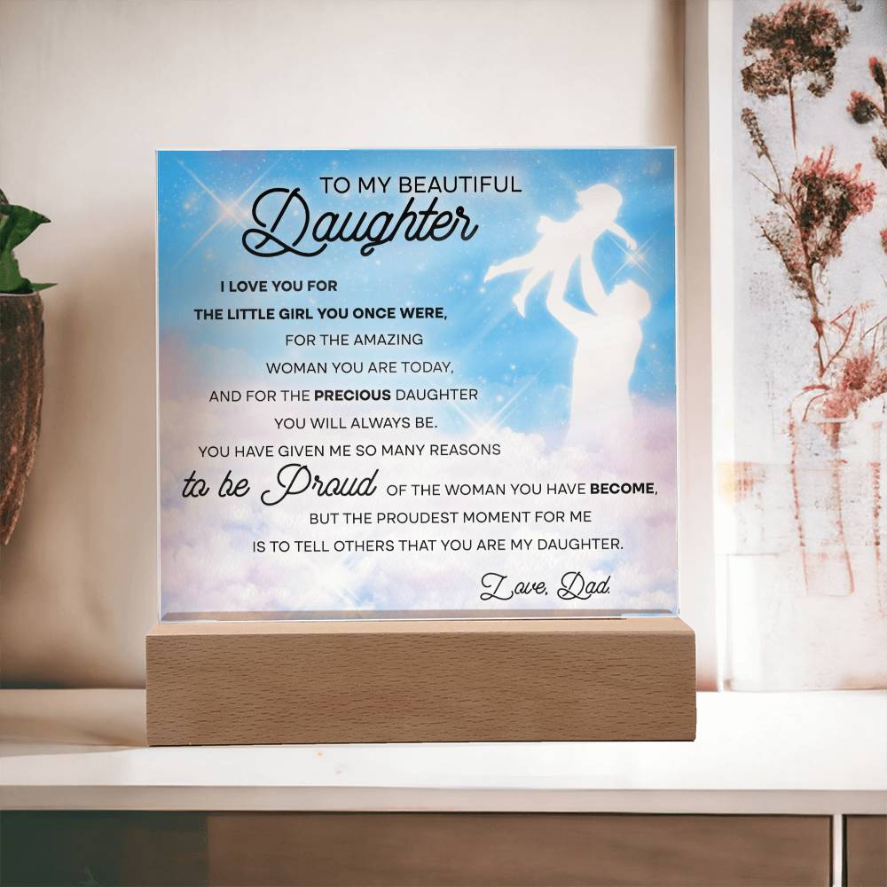 Daughter- Little Girl Acrylic Square Plaque