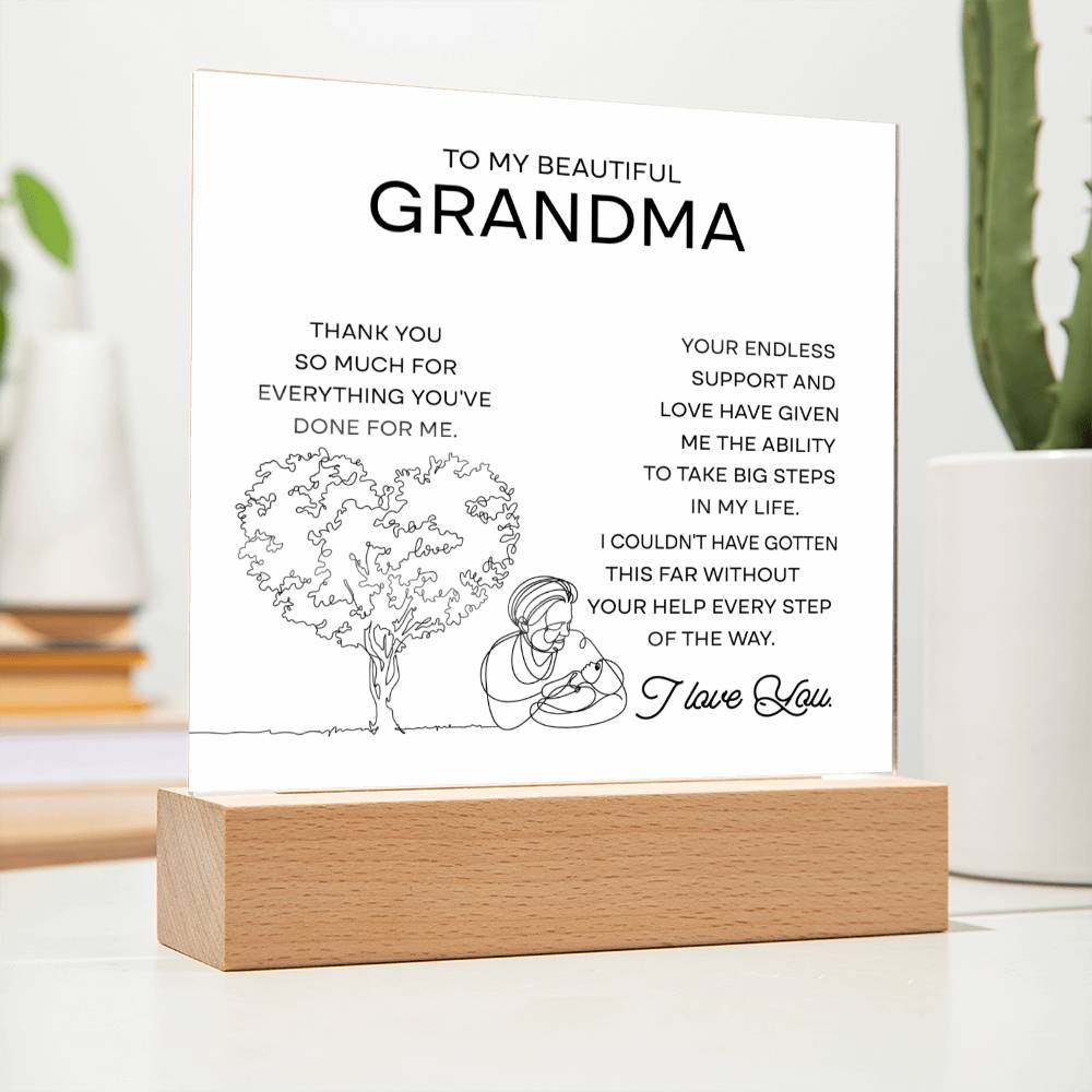 Grandma-Your Endless Support Acrylic Square Plaque