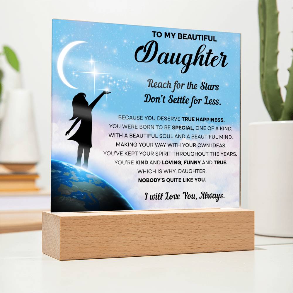 Daughter - Kind & Loving Acrylic Square Plaque