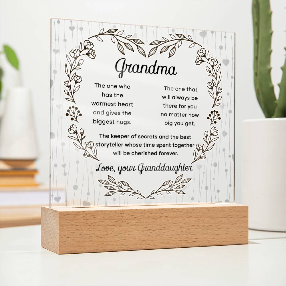 Grandma- Cherished Forever Acrylic Square Plaque