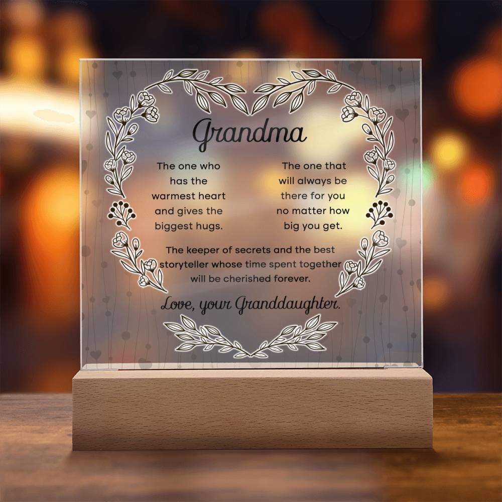 Grandma- Cherished Forever Acrylic Square Plaque