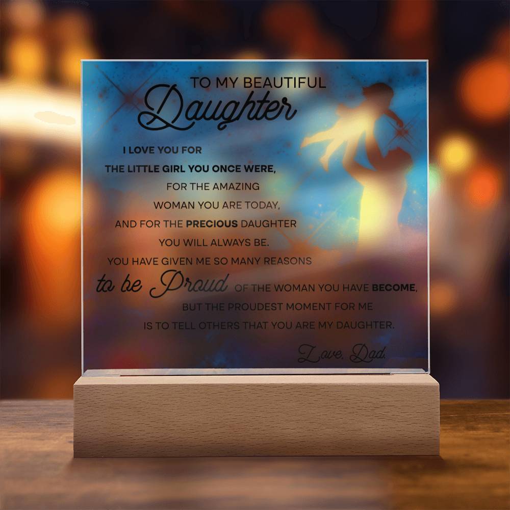 Daughter- Little Girl Acrylic Square Plaque