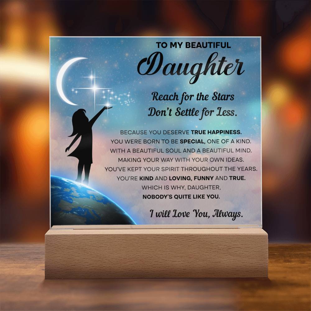 Daughter - Kind & Loving Acrylic Square Plaque