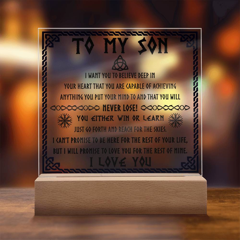 Son - Never Lose  Acrylic Square Plaque