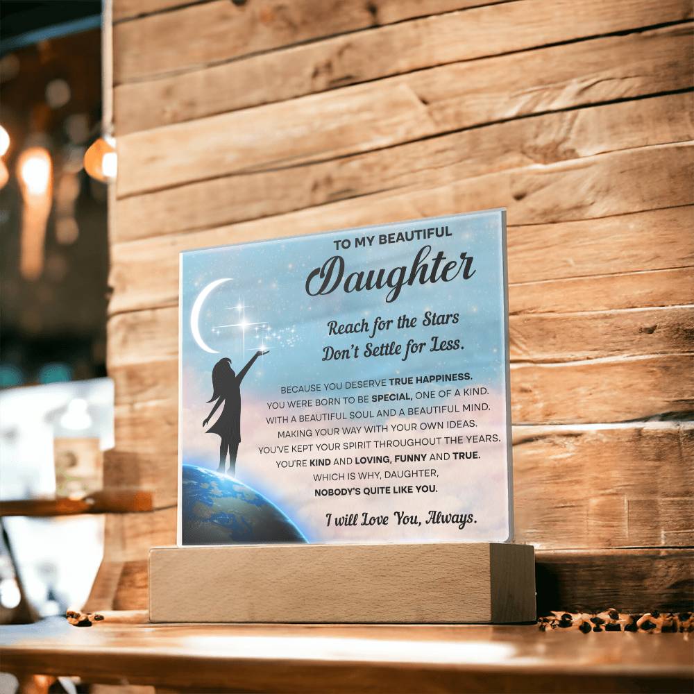 Daughter - Kind & Loving Acrylic Square Plaque