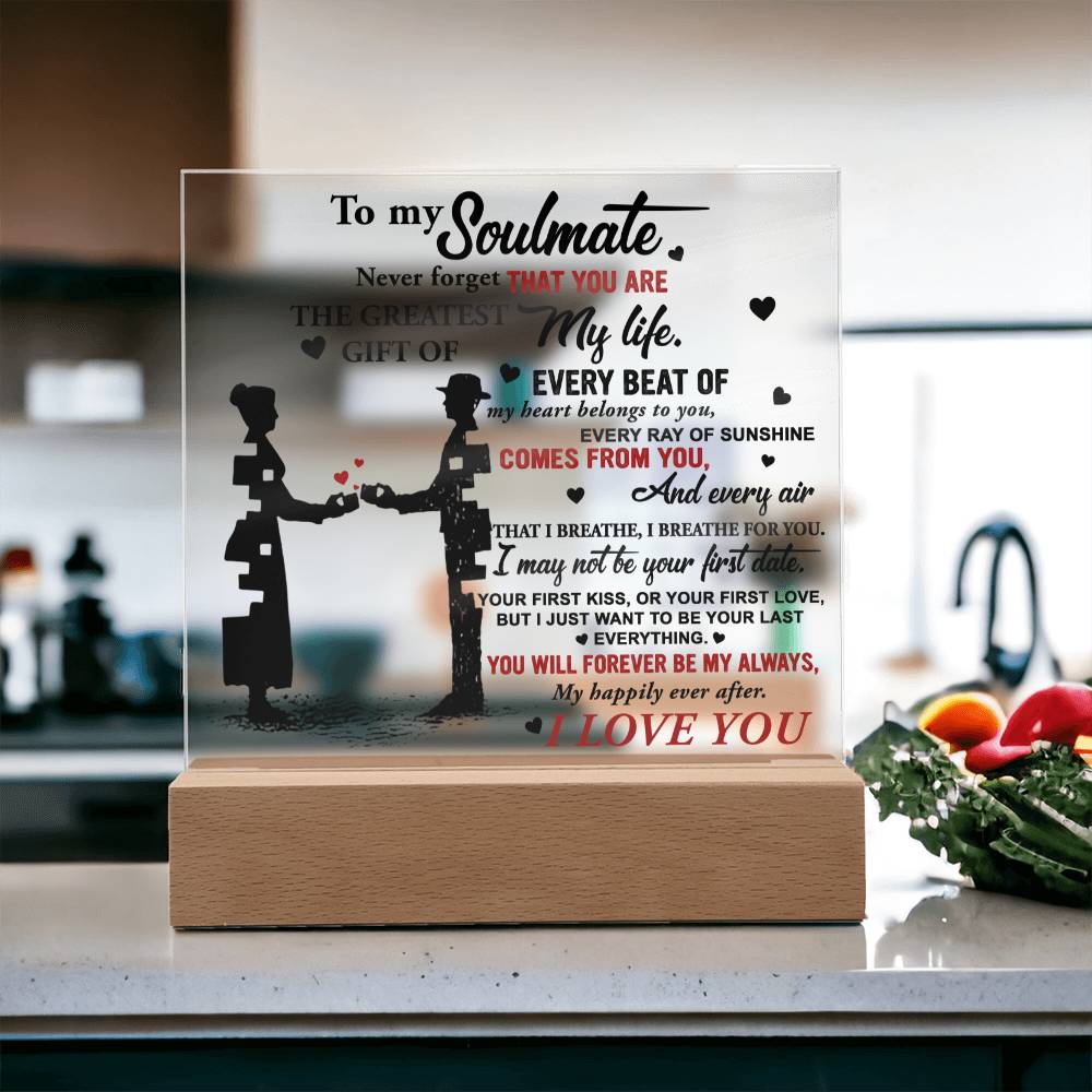 Wife - Breathe For You Acrylic Square Plaque