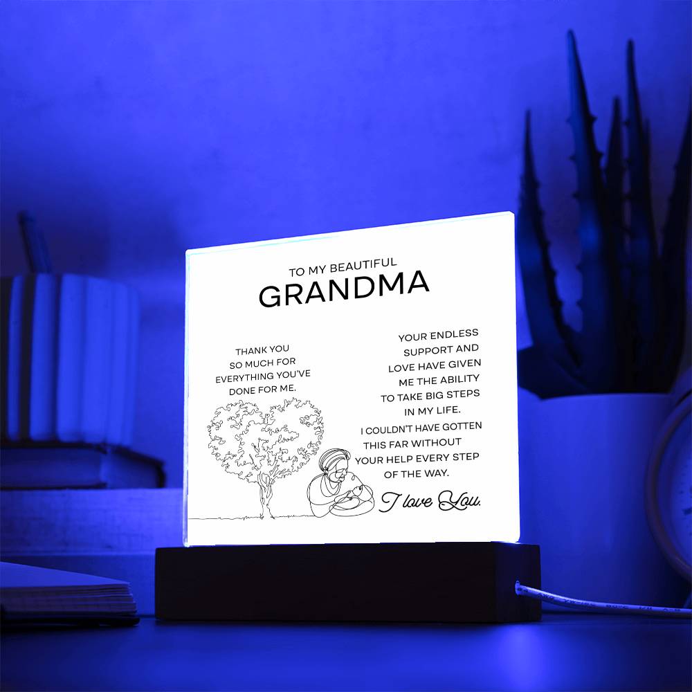 Grandma-Your Endless Support Acrylic Square Plaque