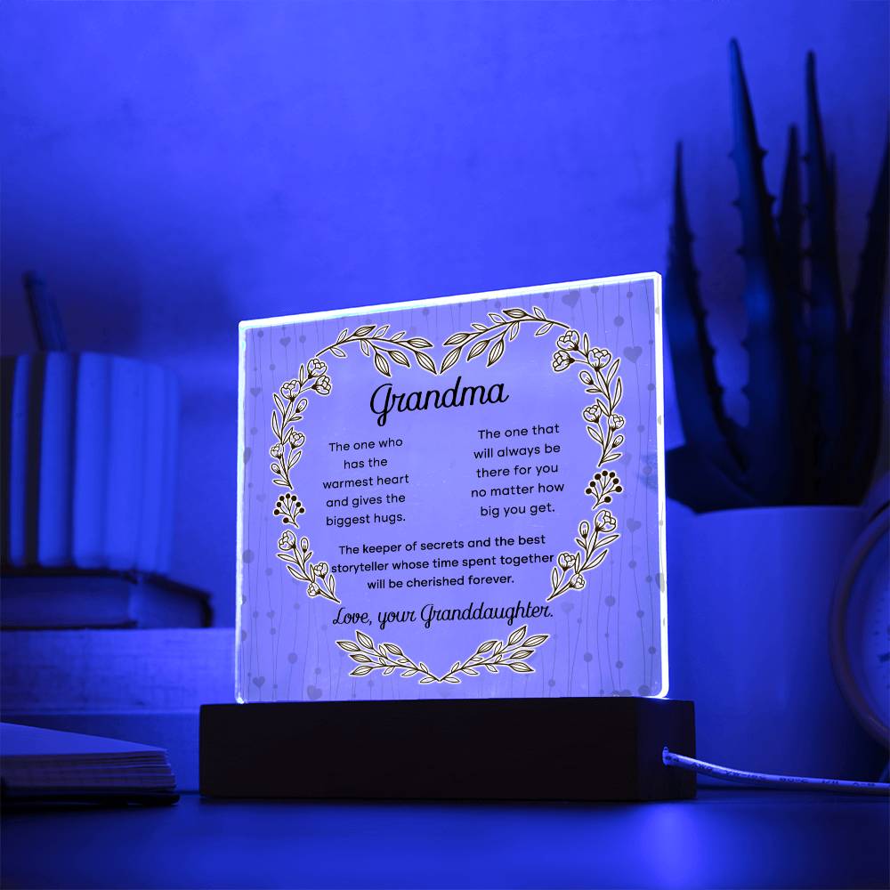 Grandma- Cherished Forever Acrylic Square Plaque