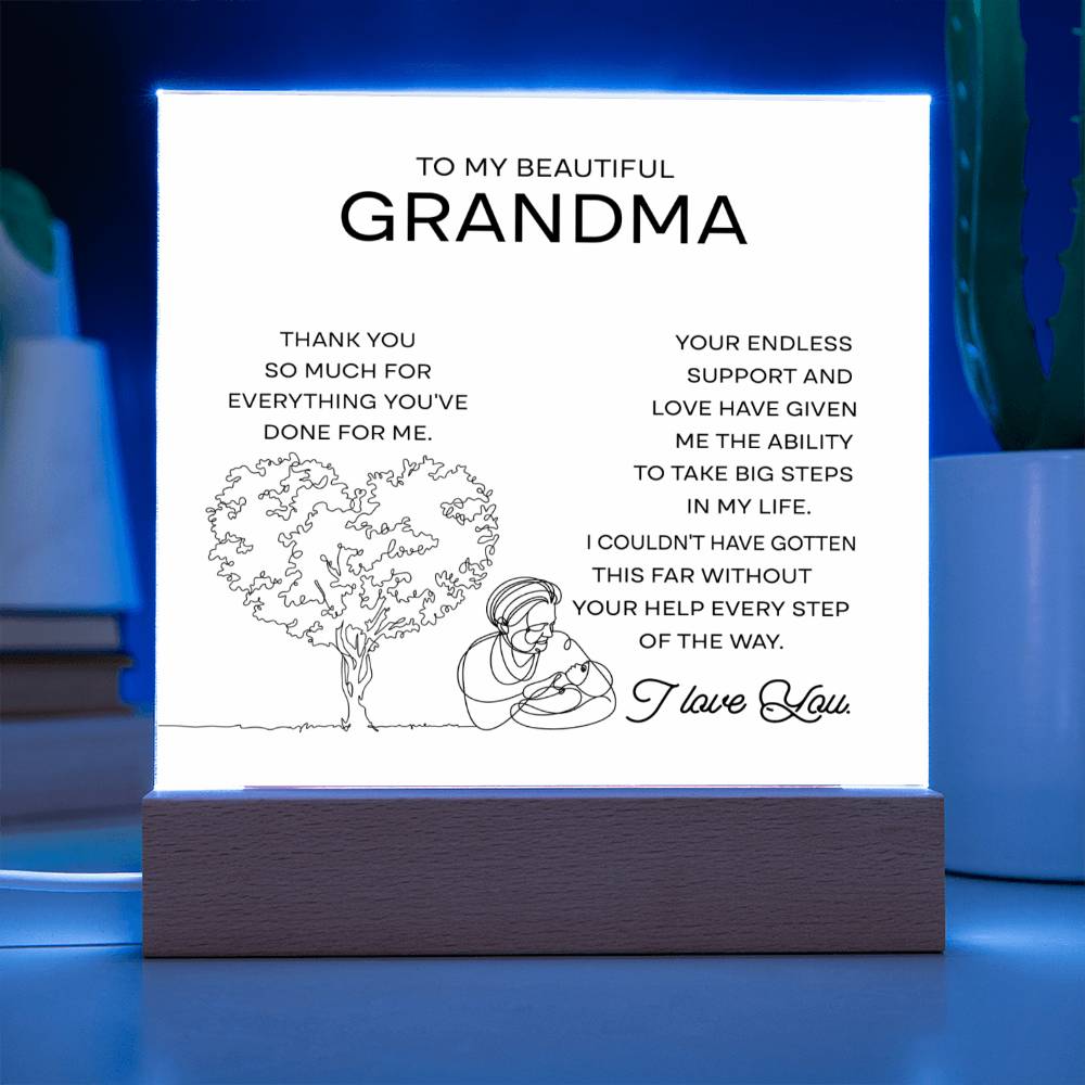 Grandma-Your Endless Support Acrylic Square Plaque
