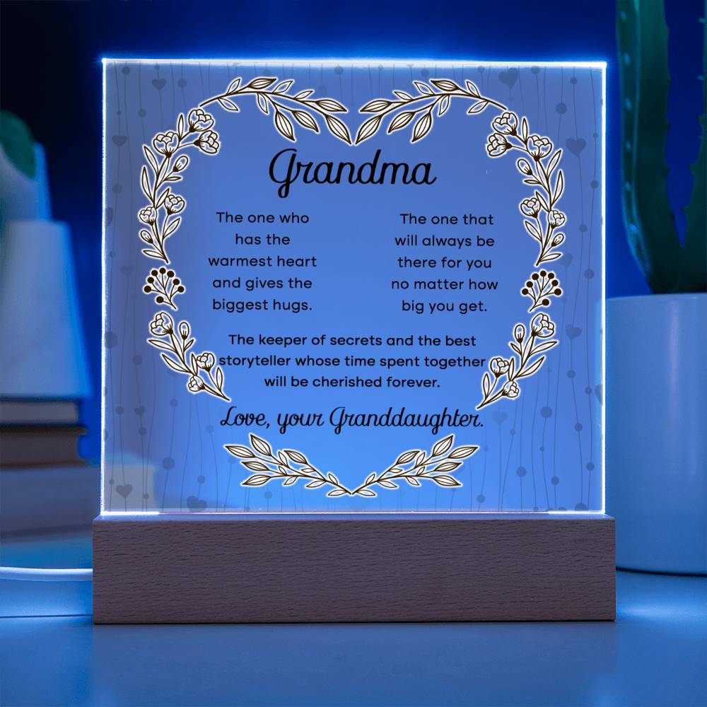 Grandma- Cherished Forever Acrylic Square Plaque