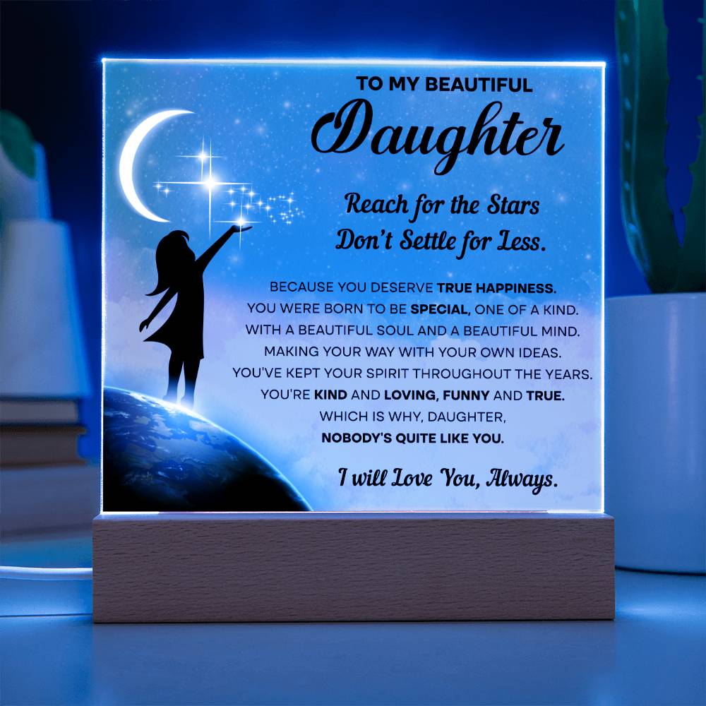 Daughter - Kind & Loving Acrylic Square Plaque