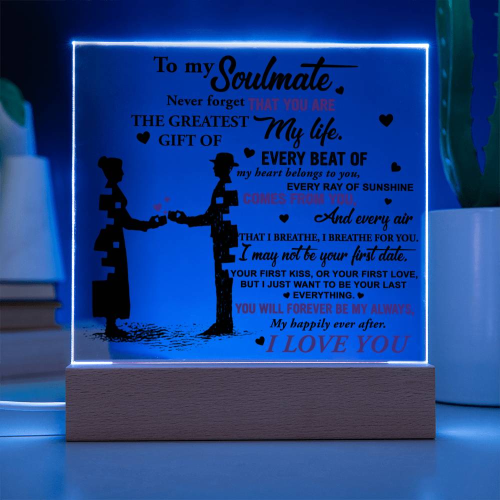 Wife - Breathe For You Acrylic Square Plaque