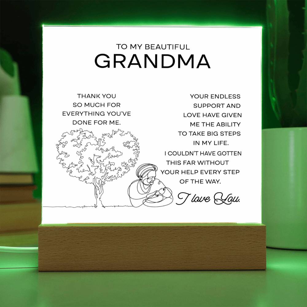 Grandma-Your Endless Support Acrylic Square Plaque