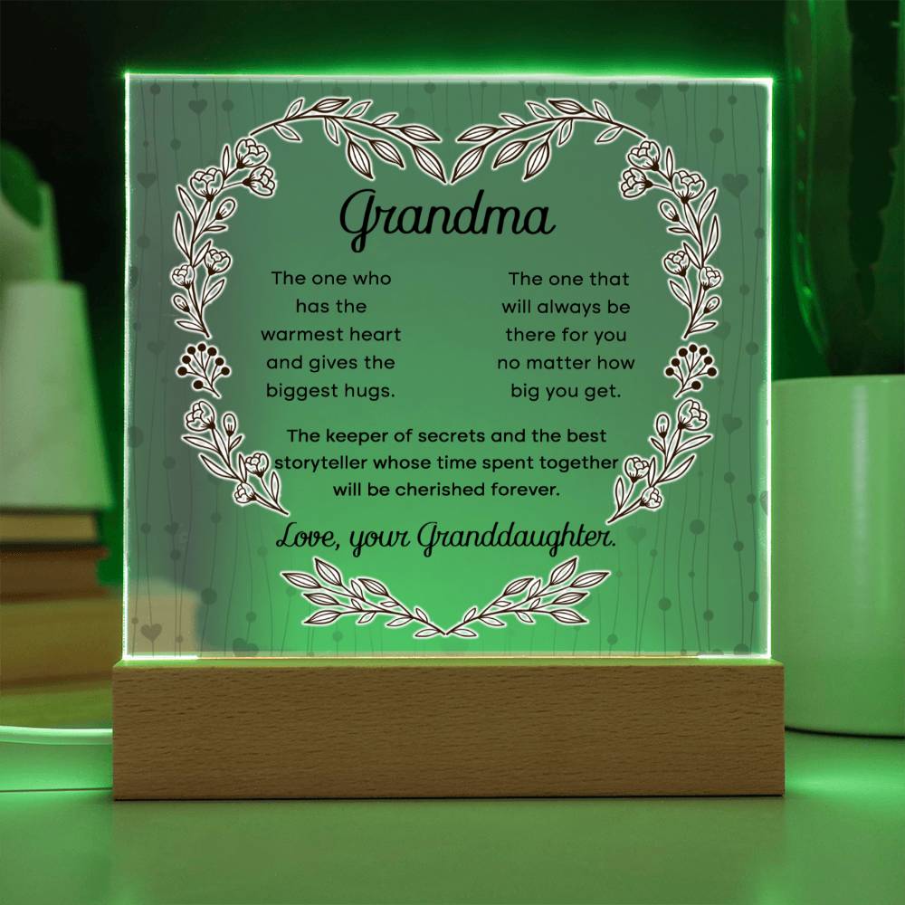 Grandma- Cherished Forever Acrylic Square Plaque