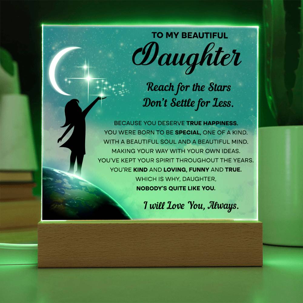Daughter - Kind & Loving Acrylic Square Plaque