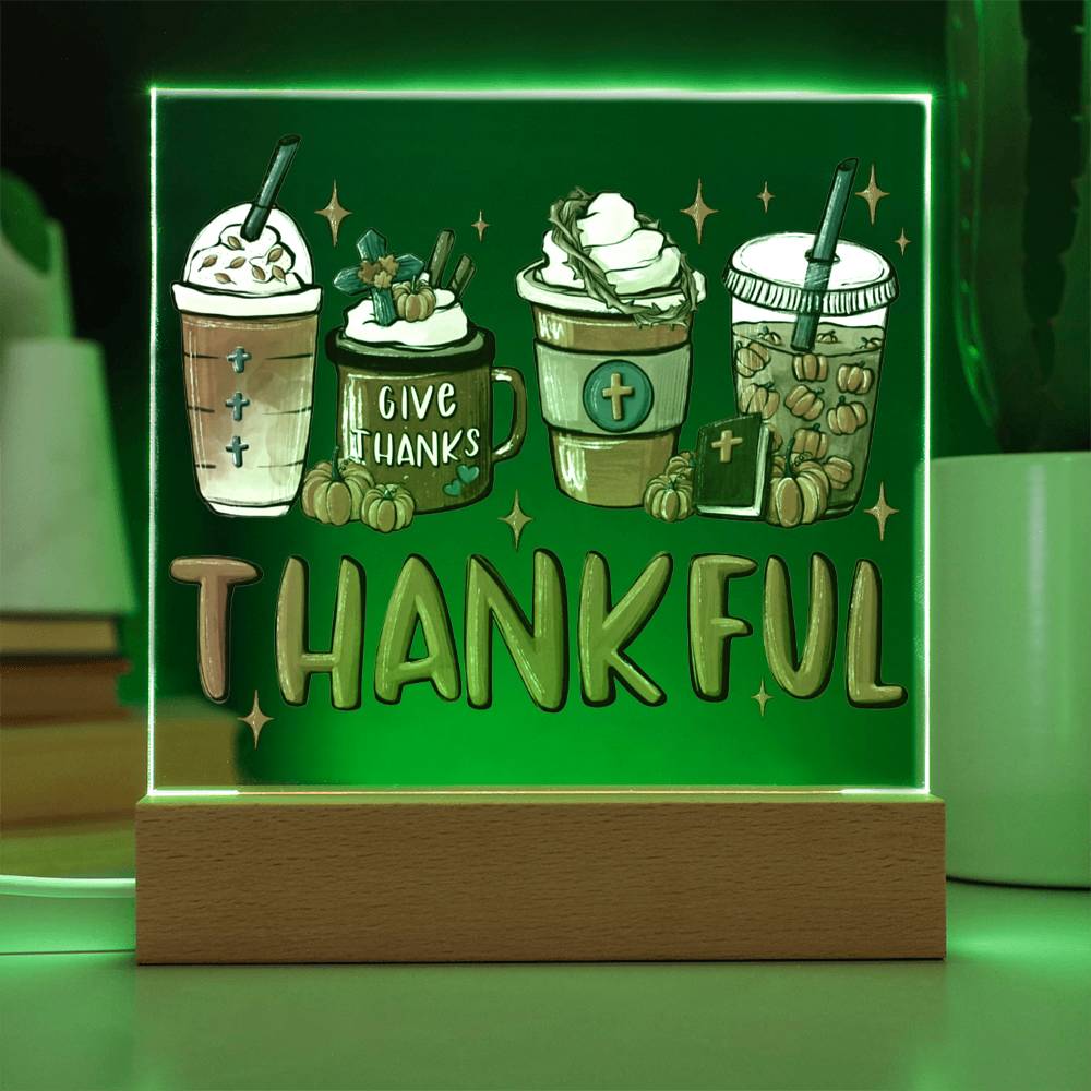 Thankful - Acrylic Square Plaque