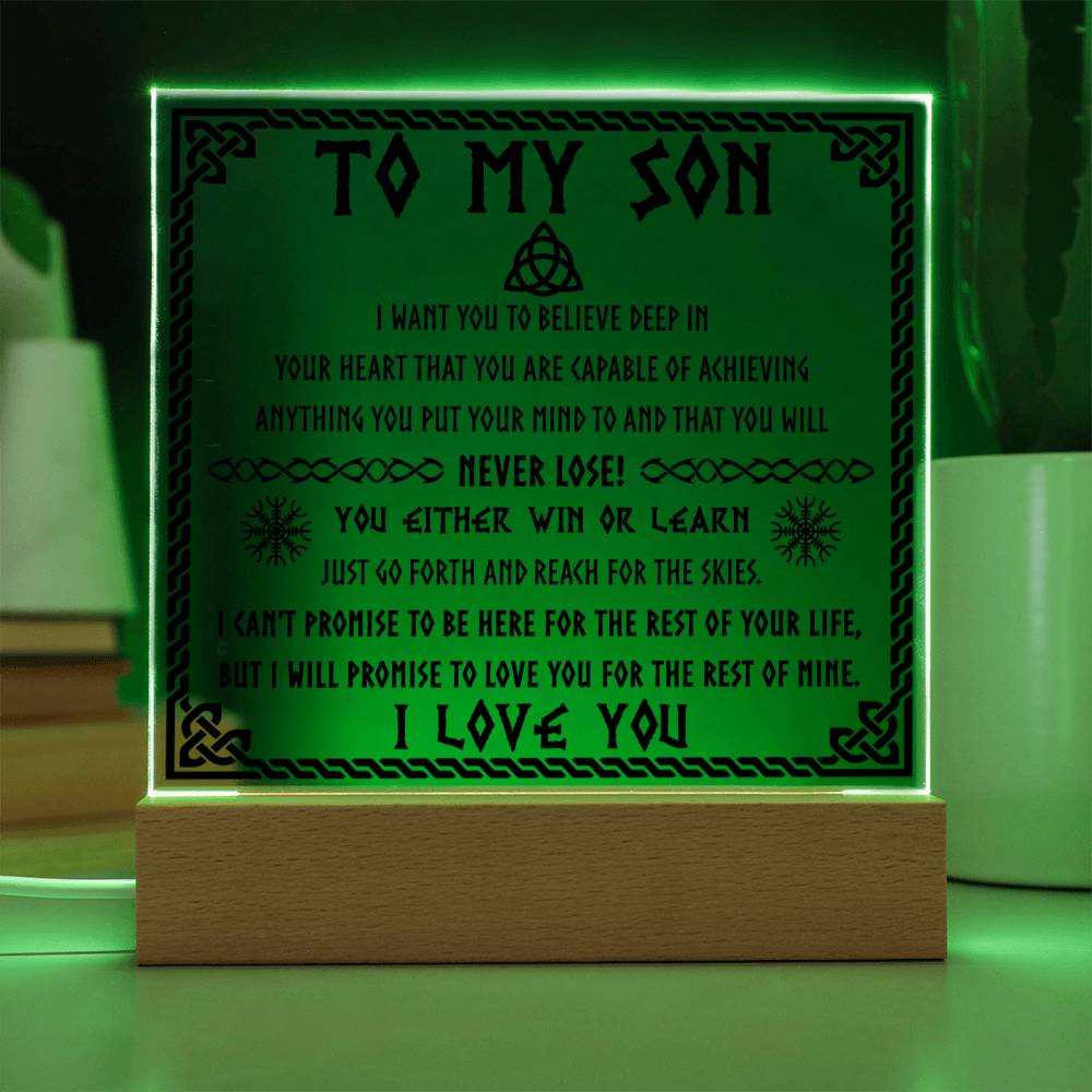 Son - Never Lose  Acrylic Square Plaque