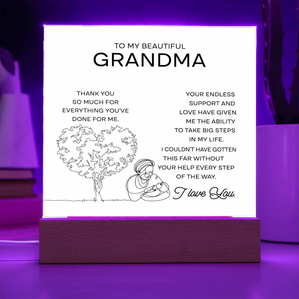 Grandma-Your Endless Support Acrylic Square Plaque