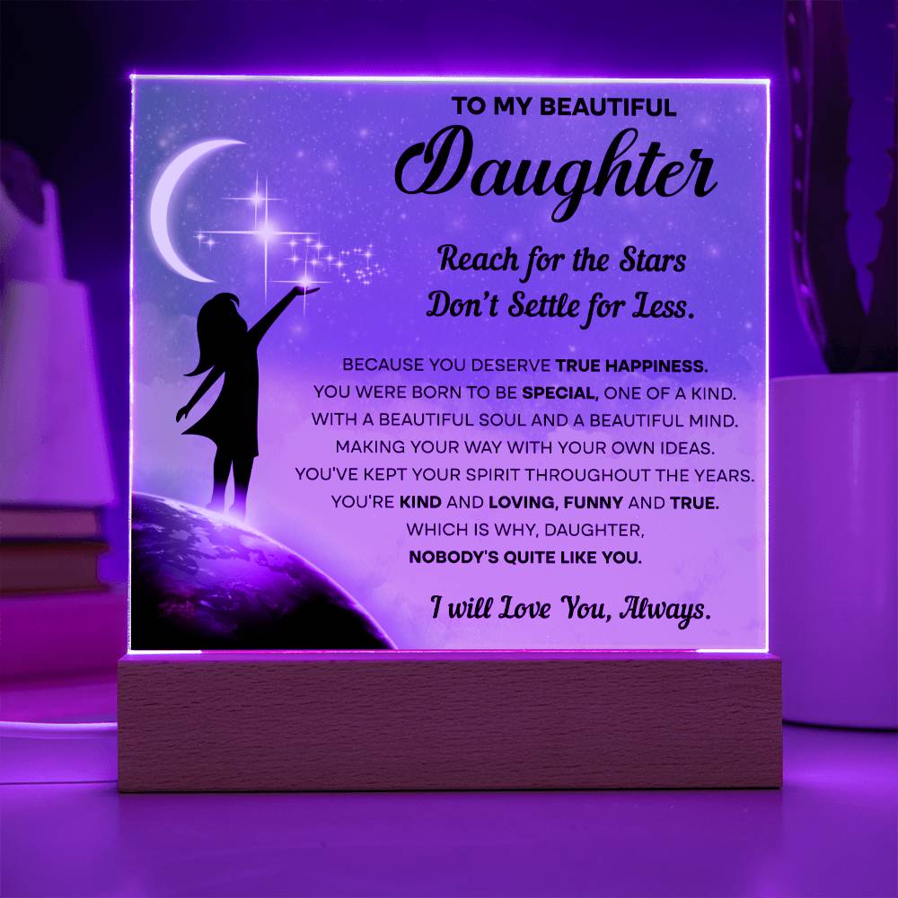 Daughter - Kind & Loving Acrylic Square Plaque