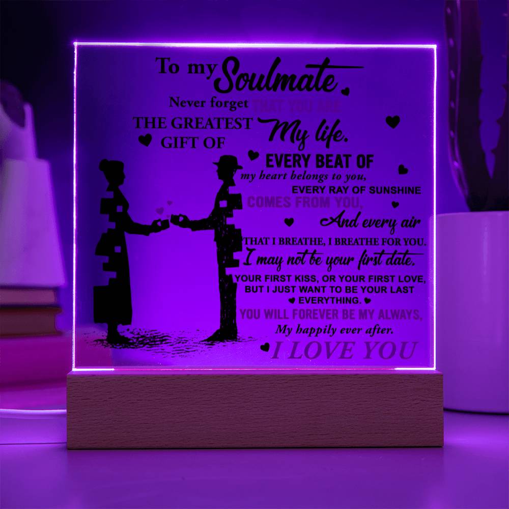 Wife - Breathe For You Acrylic Square Plaque
