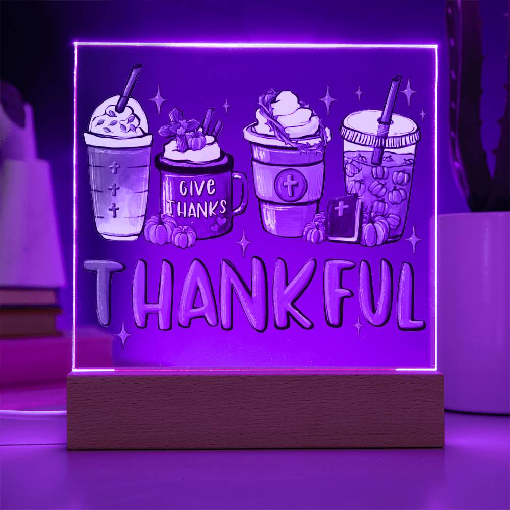 Thankful - Acrylic Square Plaque