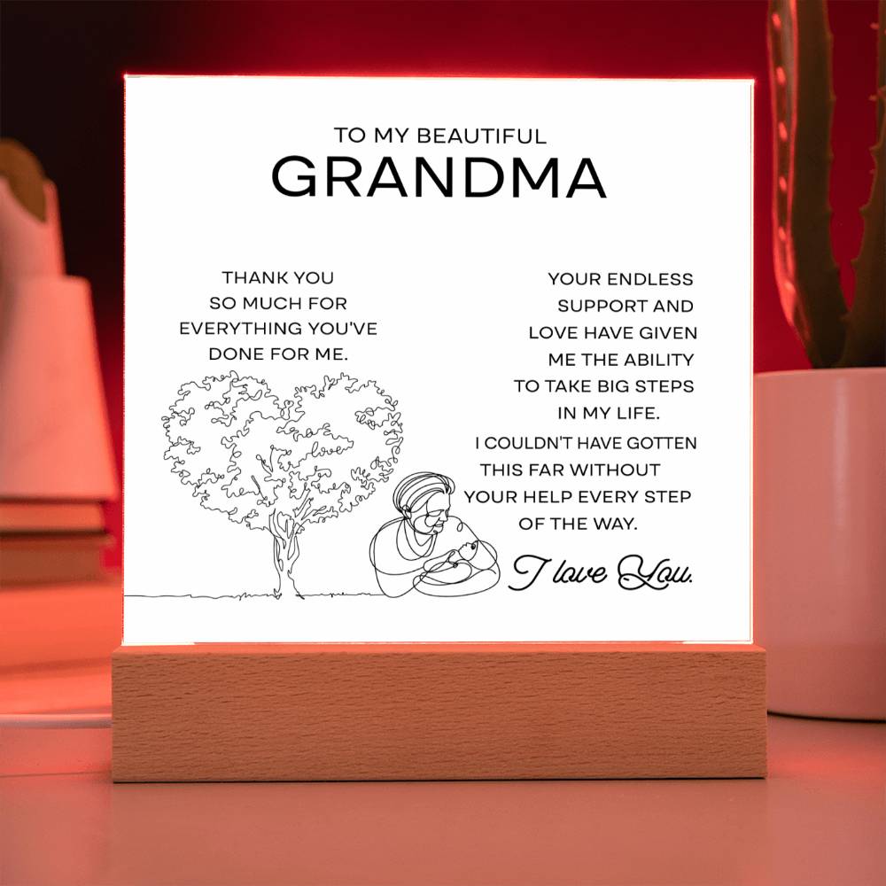 Grandma-Your Endless Support Acrylic Square Plaque