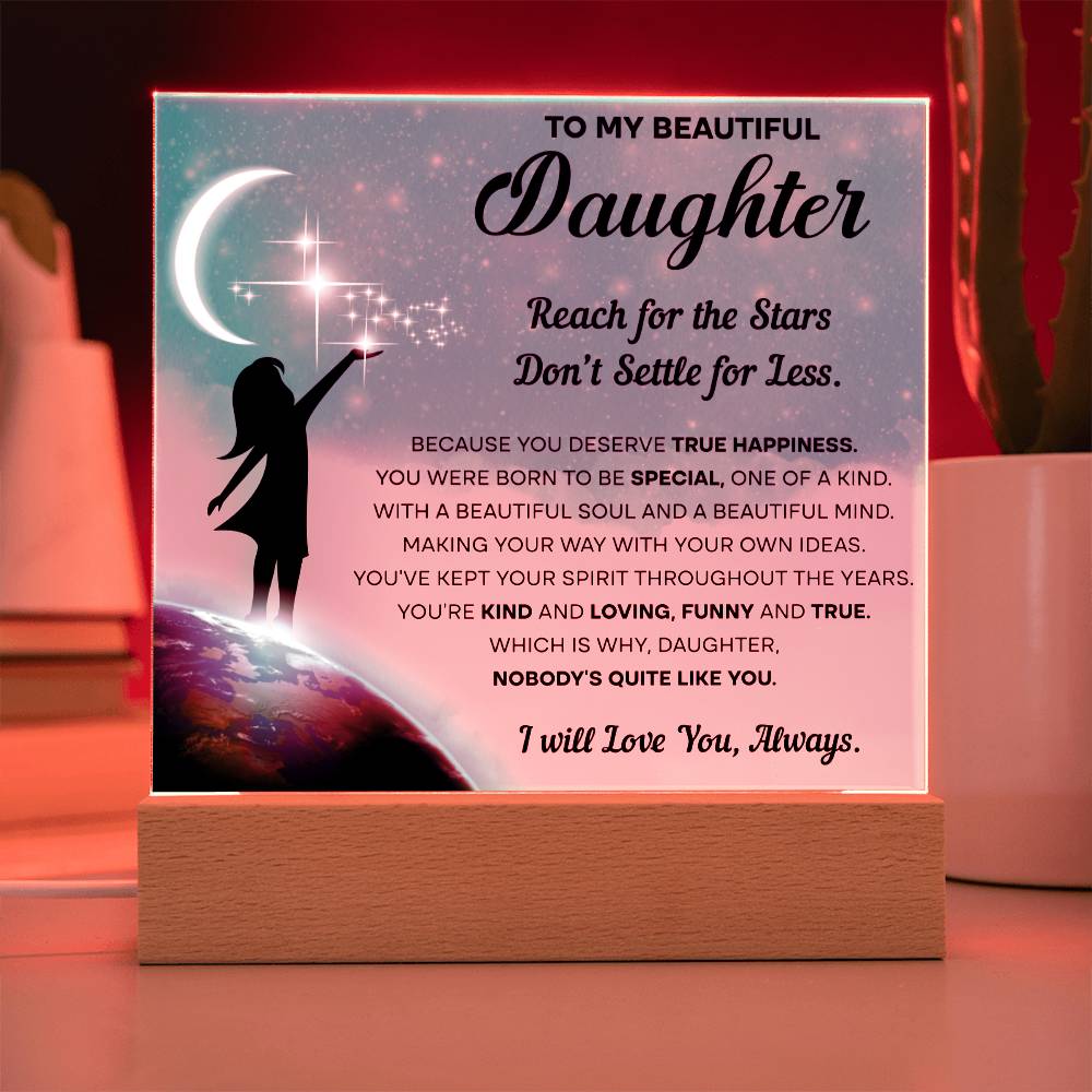 Daughter - Kind & Loving Acrylic Square Plaque