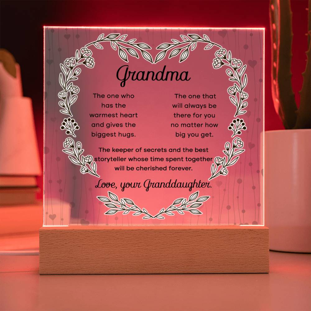 Grandma- Cherished Forever Acrylic Square Plaque