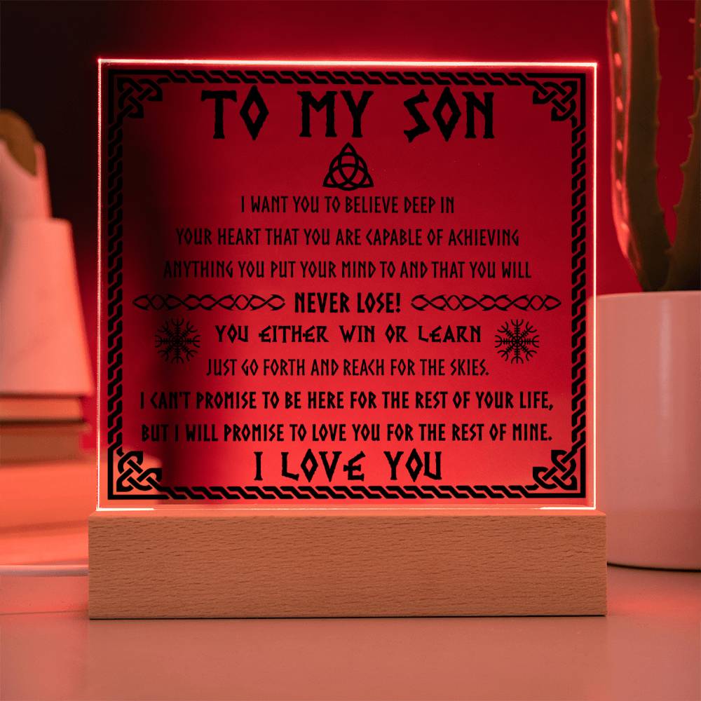 Son - Never Lose  Acrylic Square Plaque