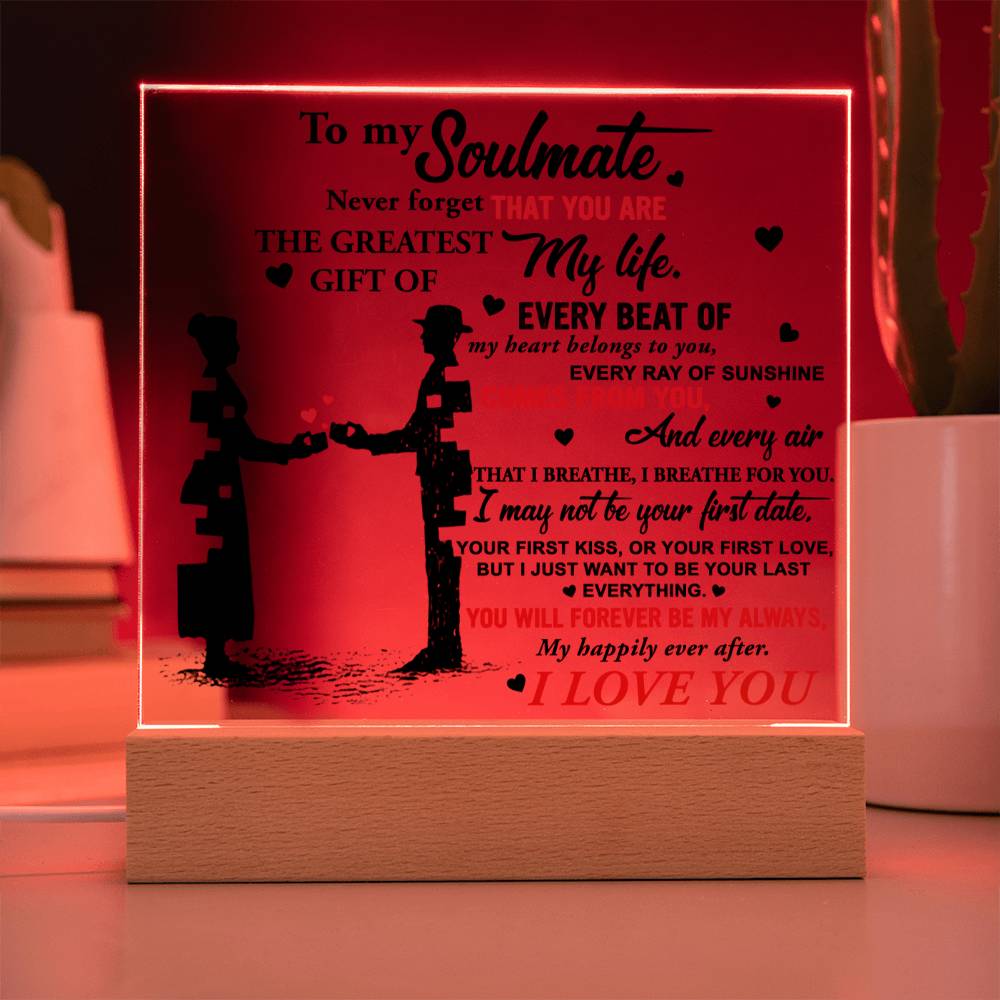 Wife - Breathe For You Acrylic Square Plaque