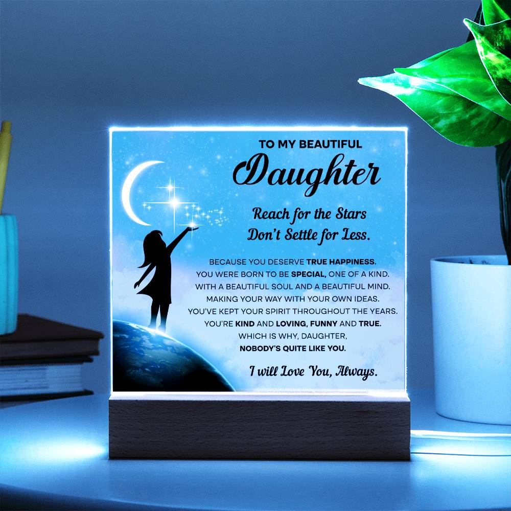 Daughter - Kind & Loving Acrylic Square Plaque