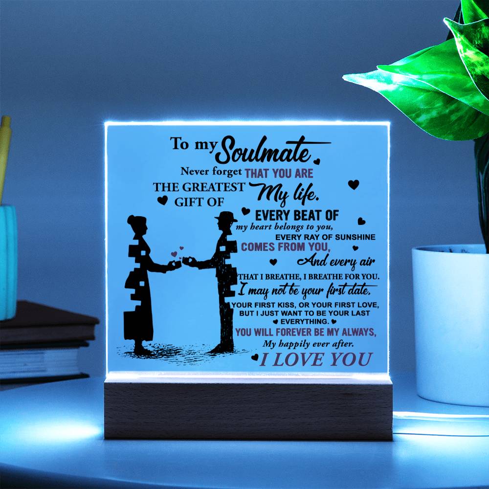 Wife - Breathe For You Acrylic Square Plaque