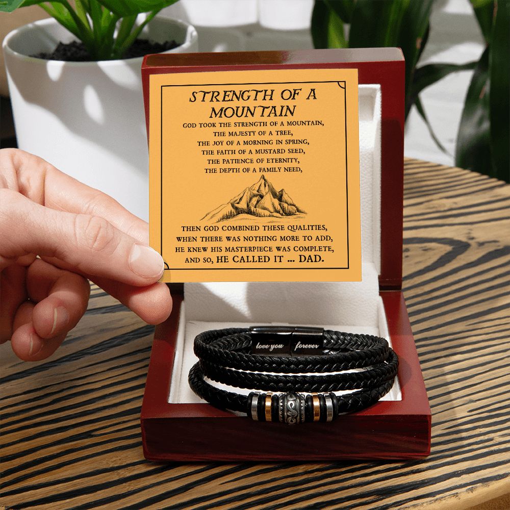 Dad-Strength Of A Mountain Bracelet